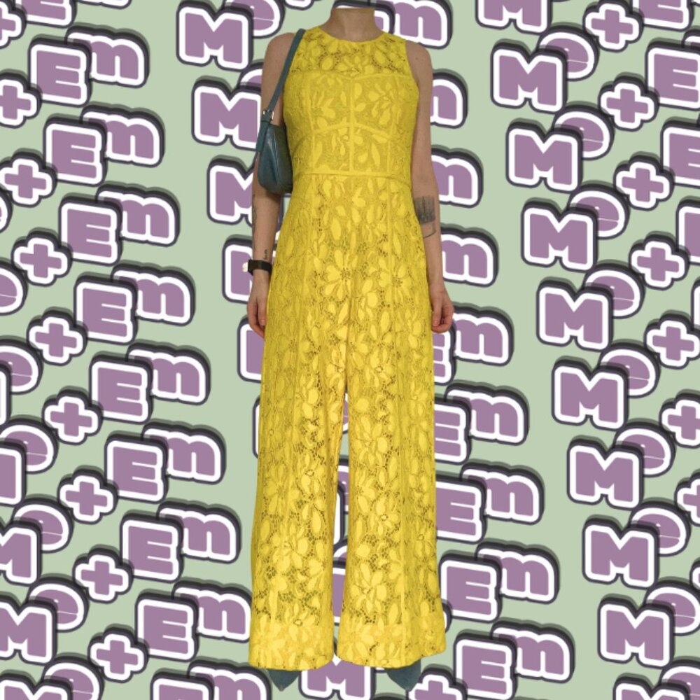 NWT ME+EM Yellow Lace Jumpsuit